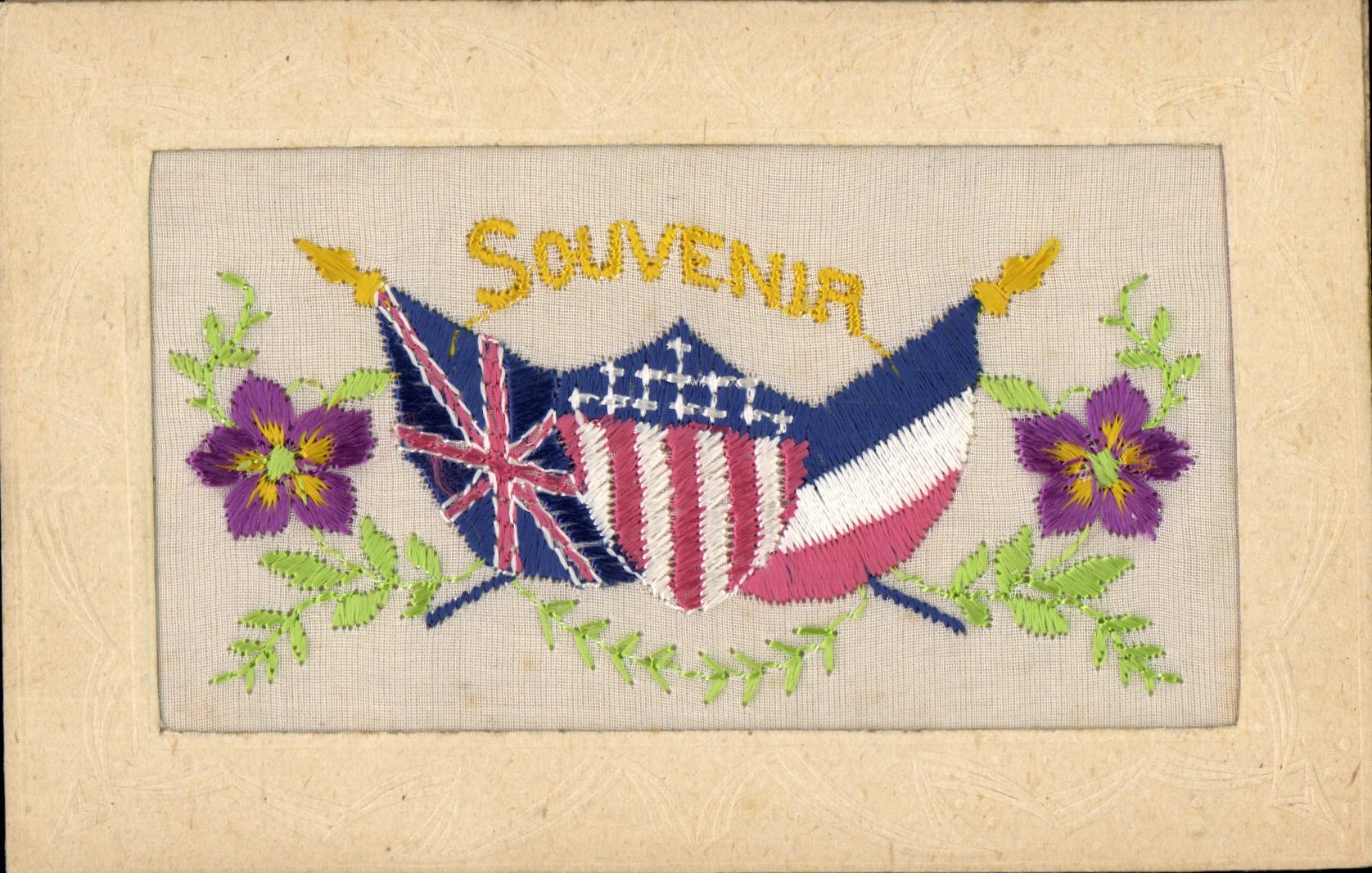 CPA Militaria Drapeaux France Angleterre Etats-Unis