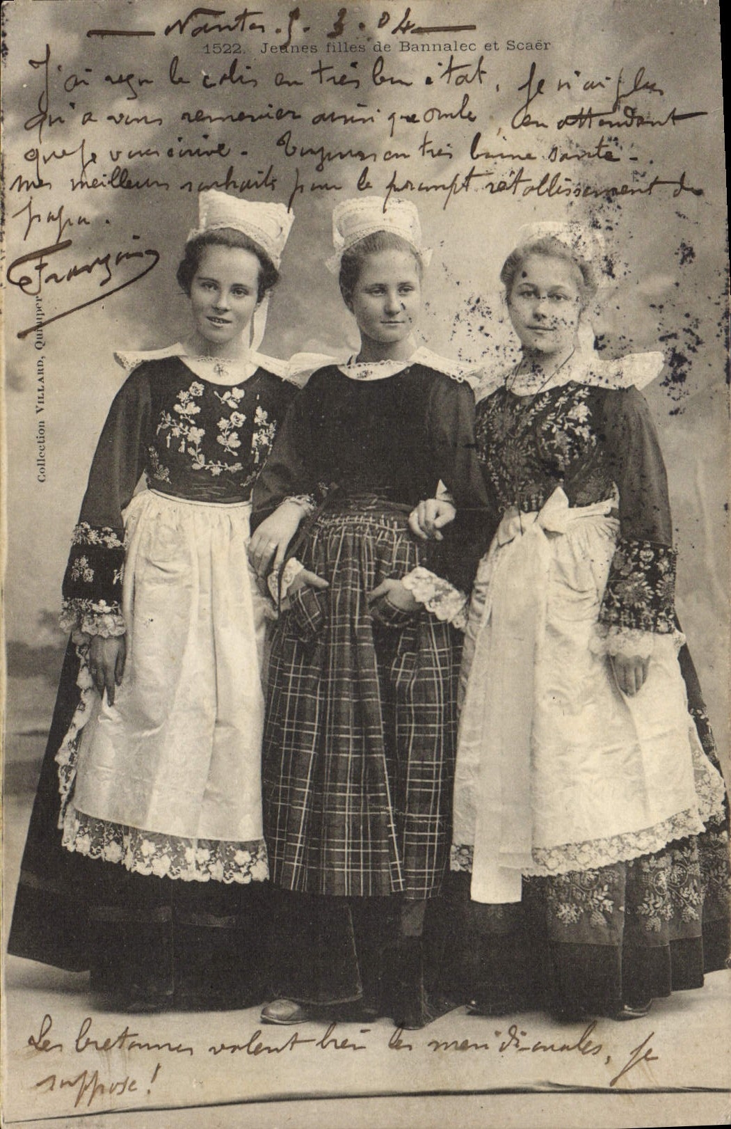 CPA Folklore Jeunes filles de Bannaclec et Scaer