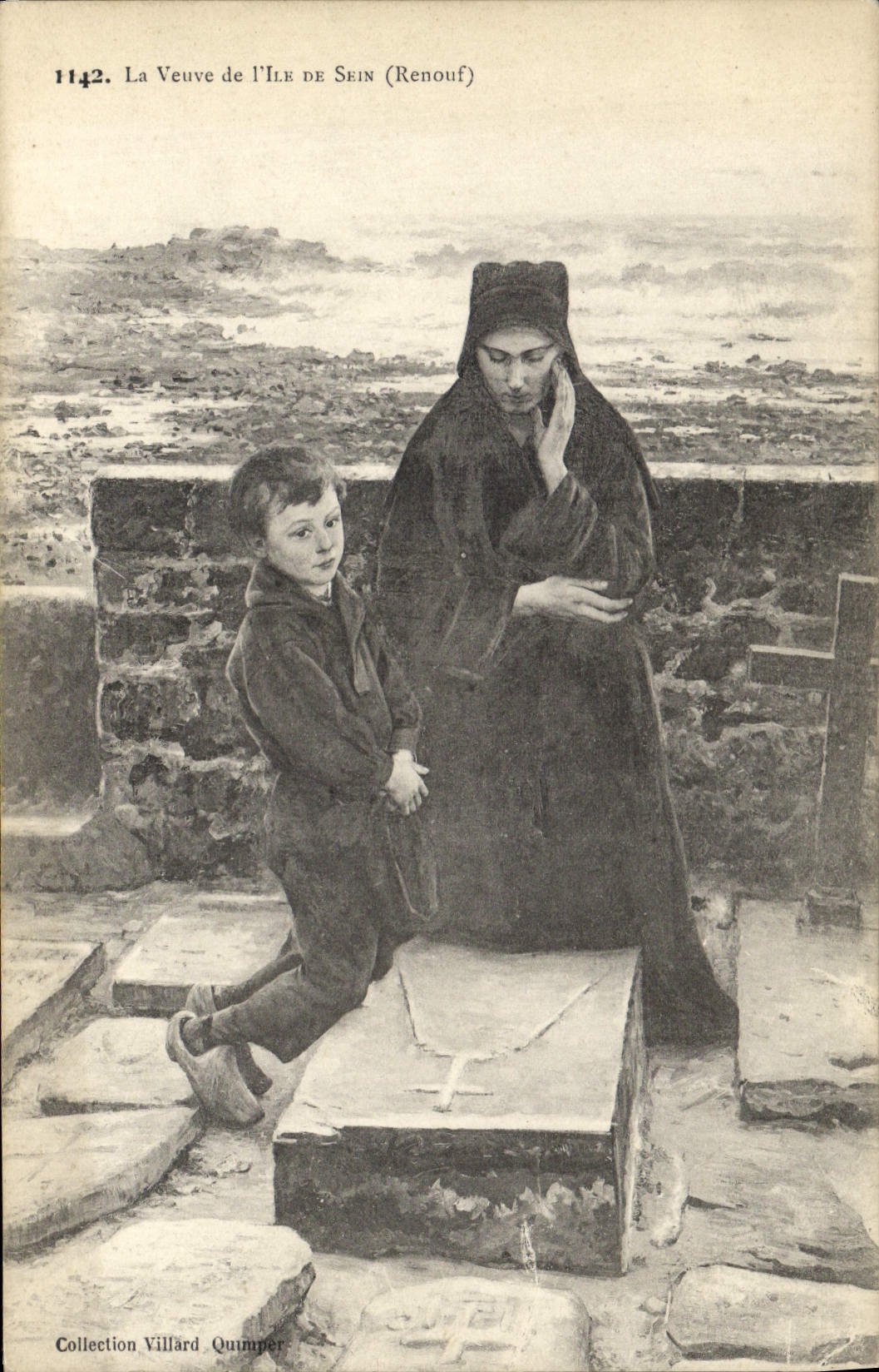 Vintage Postcard Folklore the widow of the Island of Renouf Center