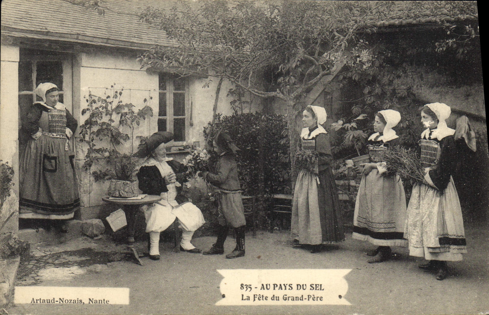 Vintage Postcard Folklore With the country of Salt the festival of the Large Father