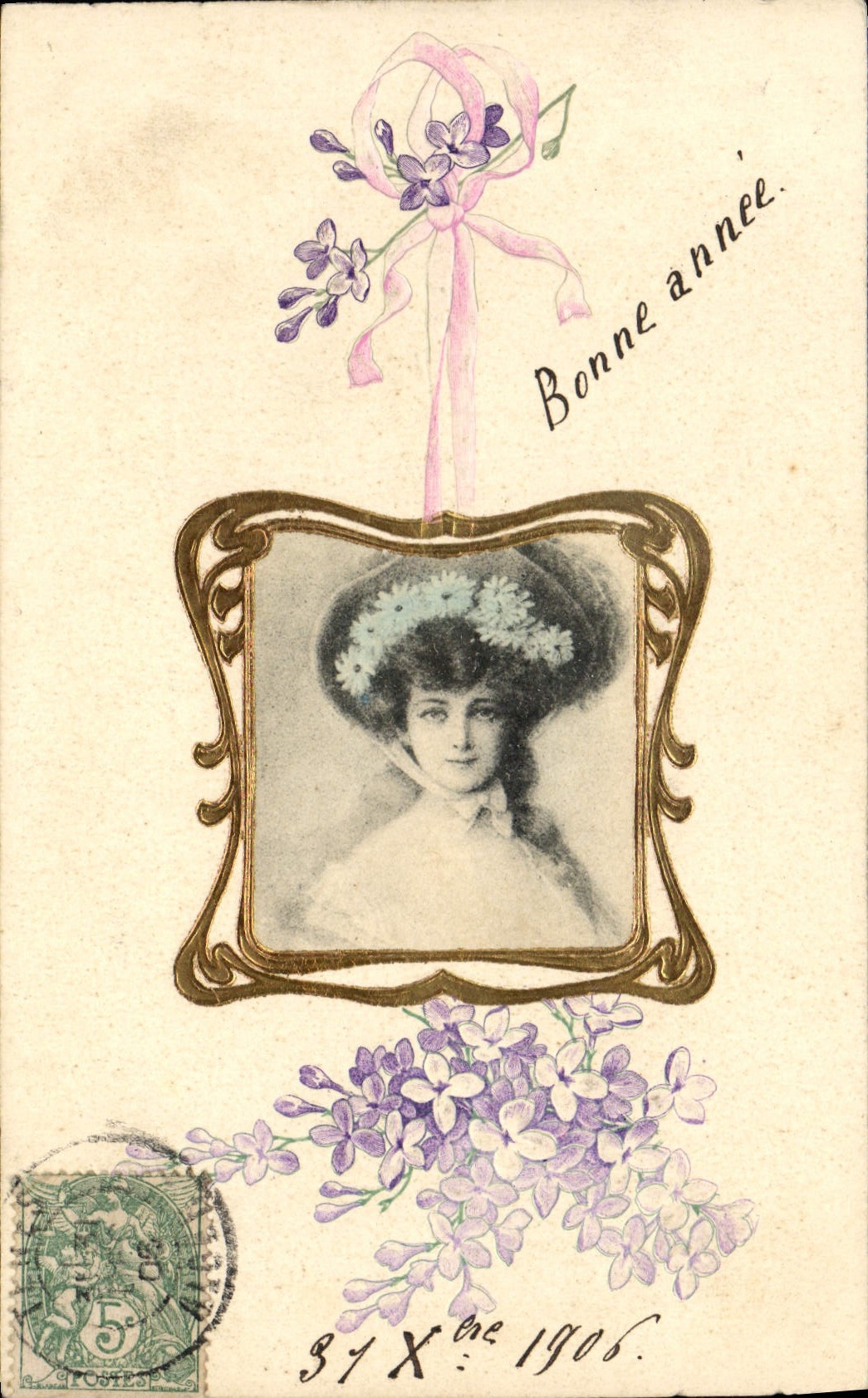 CPA Fantaisie Fleurs Femme