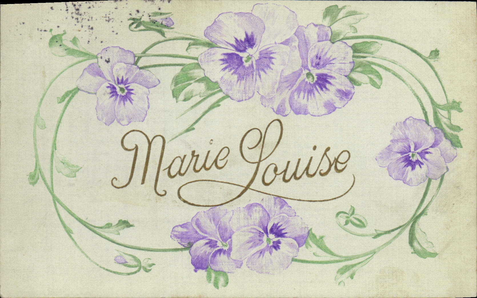 CPA Fantaisie Fleurs Prenom Marie Louise