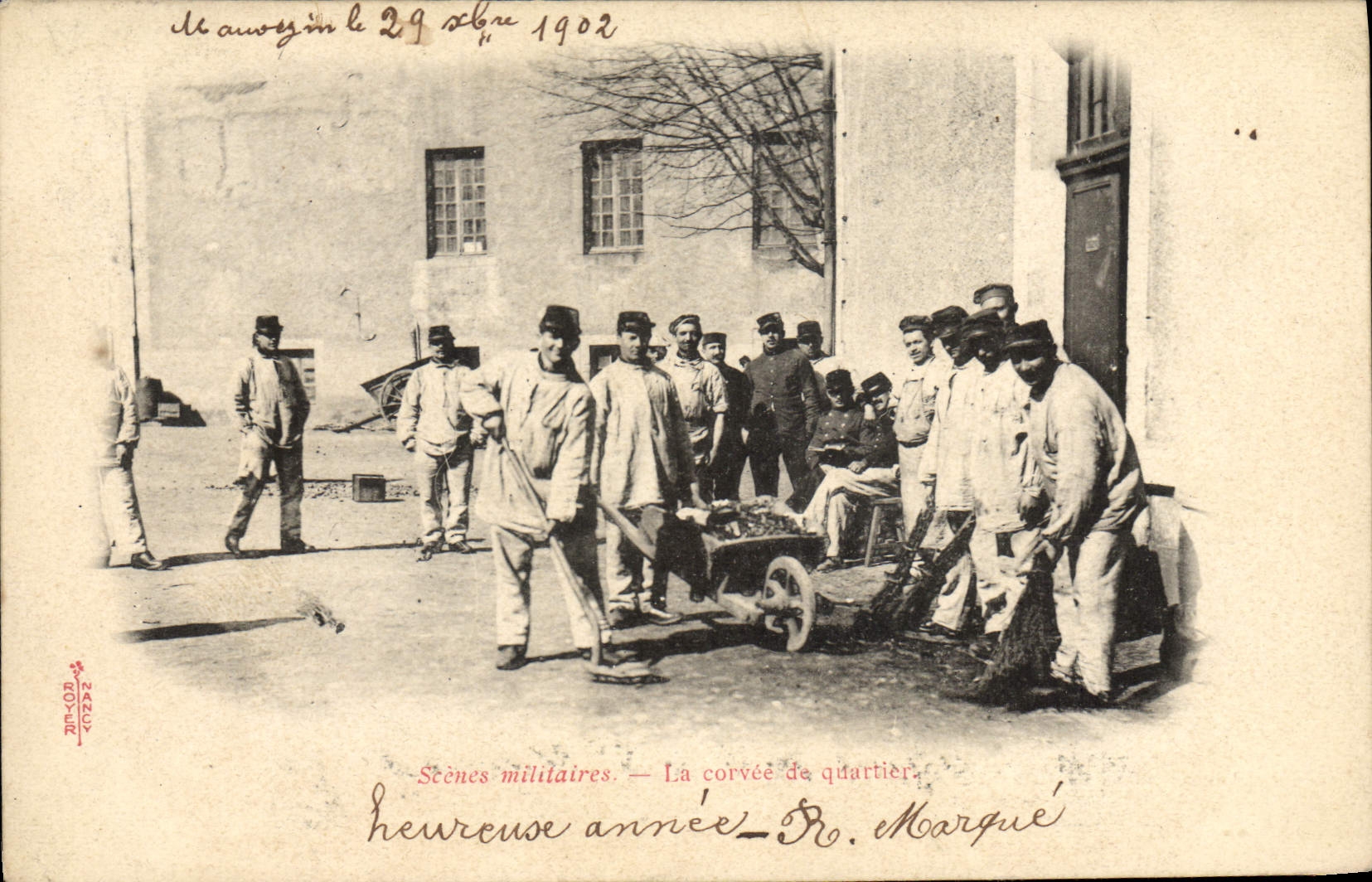 CPA Brouette Militaria La corvee de quartier