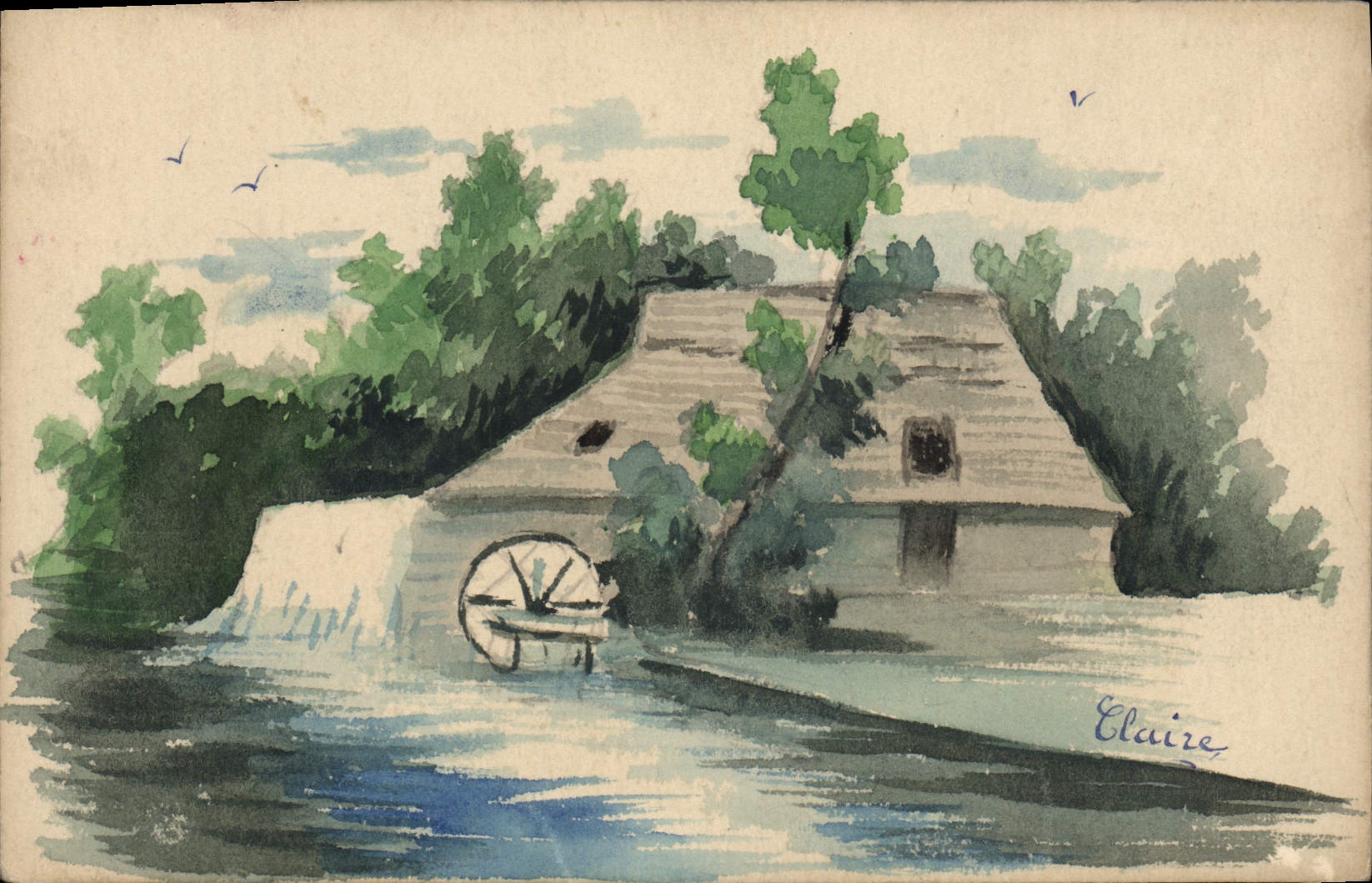 CPA Fantaisie Paysage (dessin a la main) 