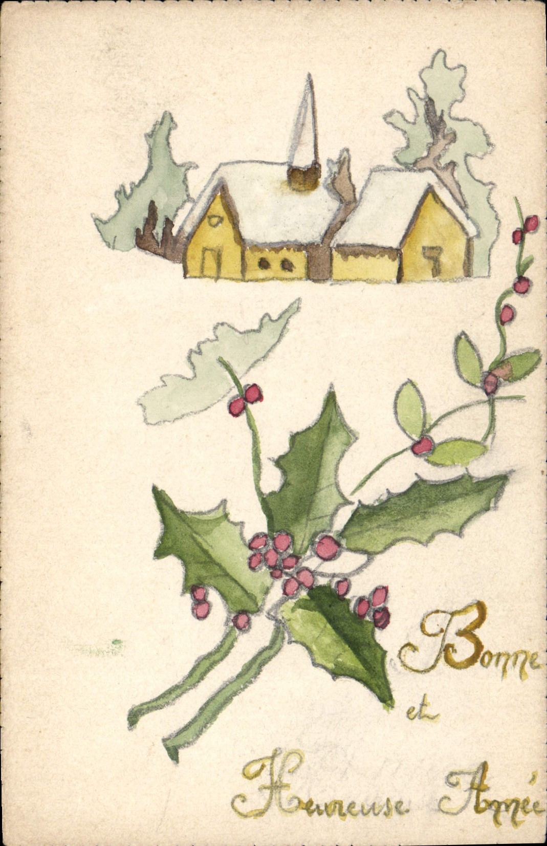 CPA Fantaisie Fleurs (dessin a la main)