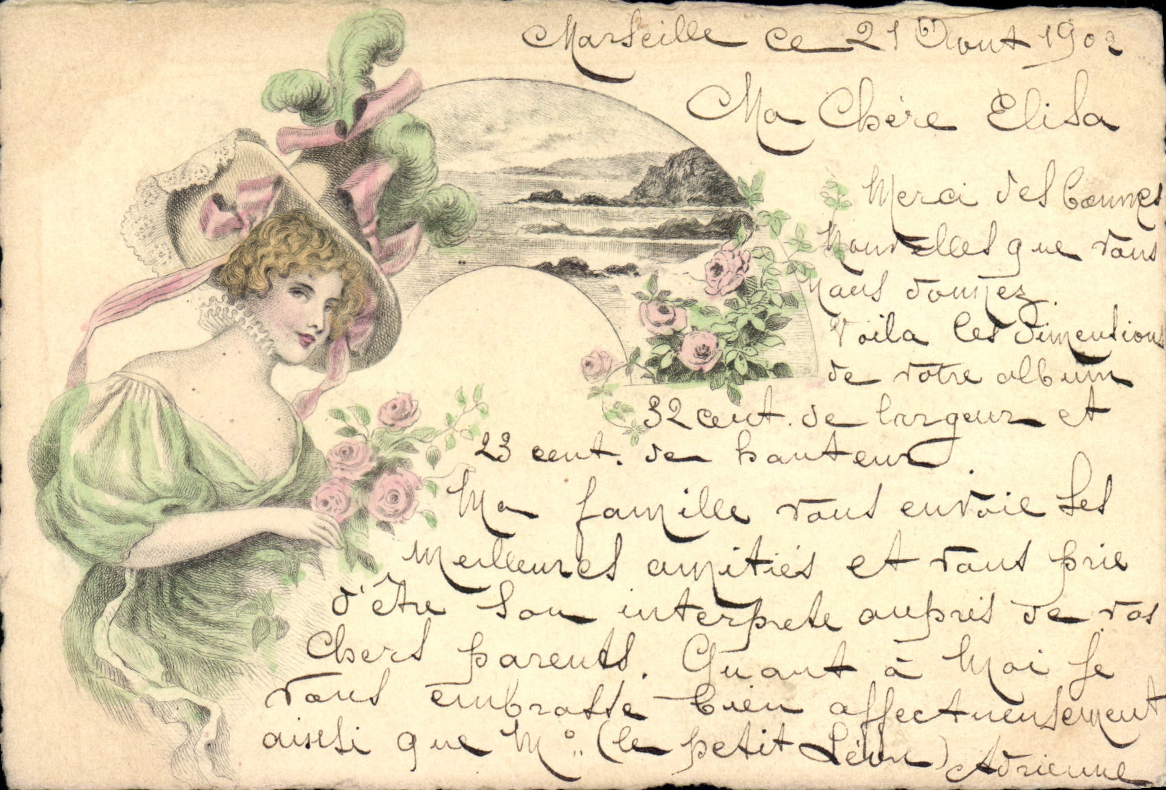 CPA Fantaisie Fleurs Femme 