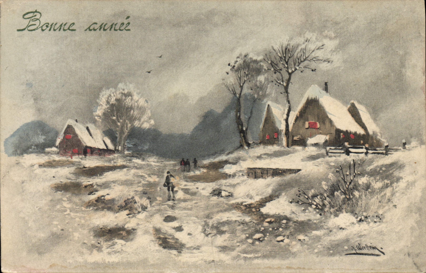 CPA Fantaisie Bonne annee 