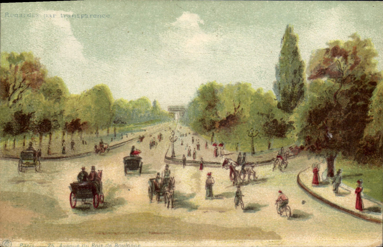 CPA Carte transparente Paris Avenue du Bois de Boulogne
