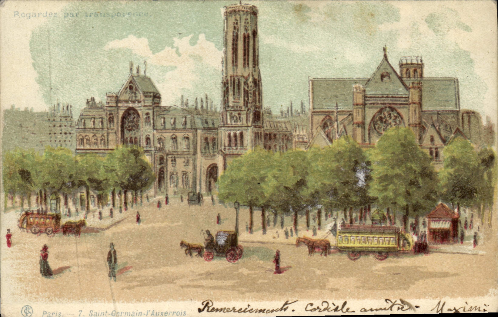 CPA Carte transparente Paris Saint Germain l'Auxerrois