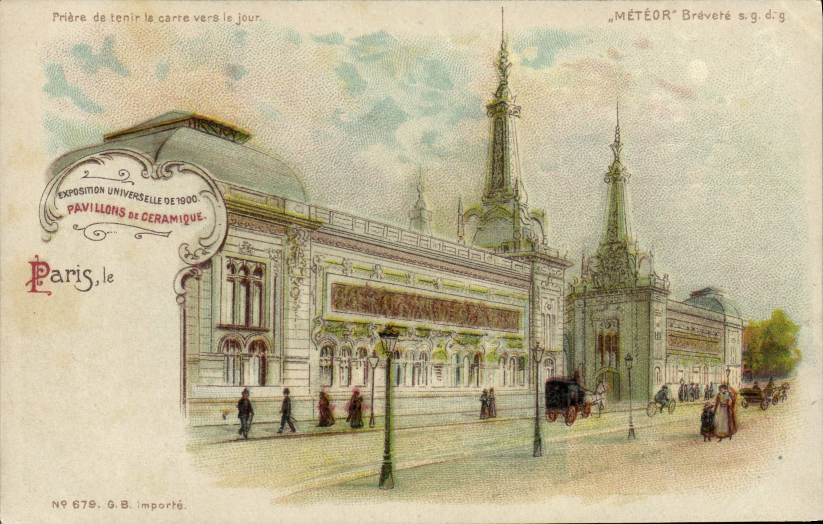 CPA Carte transparente Paris Exposition Universelle 1900 ¨Pavillons de ceramique