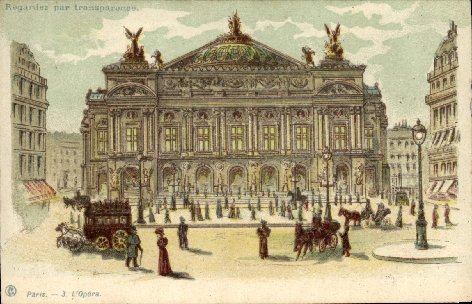 CPA Carte transparente Paris L'Opera