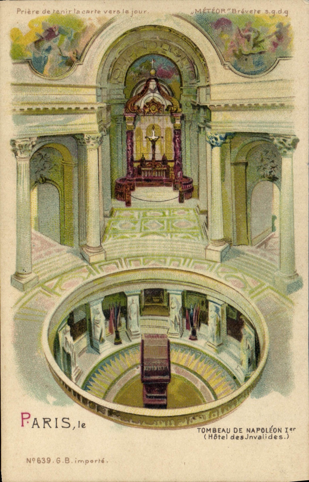 CPA Carte transparente Paris Tombeau de Napoleon 1er Hotel des Invalides
