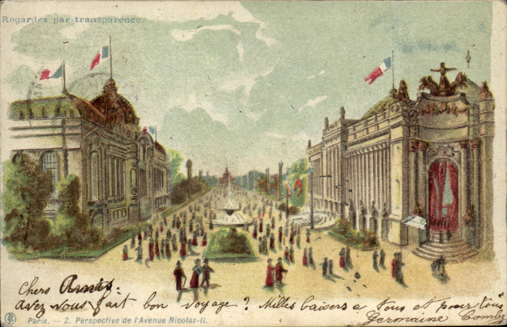 CPA Carte transparente Paris Perspective de l'avenue Nicolas II
