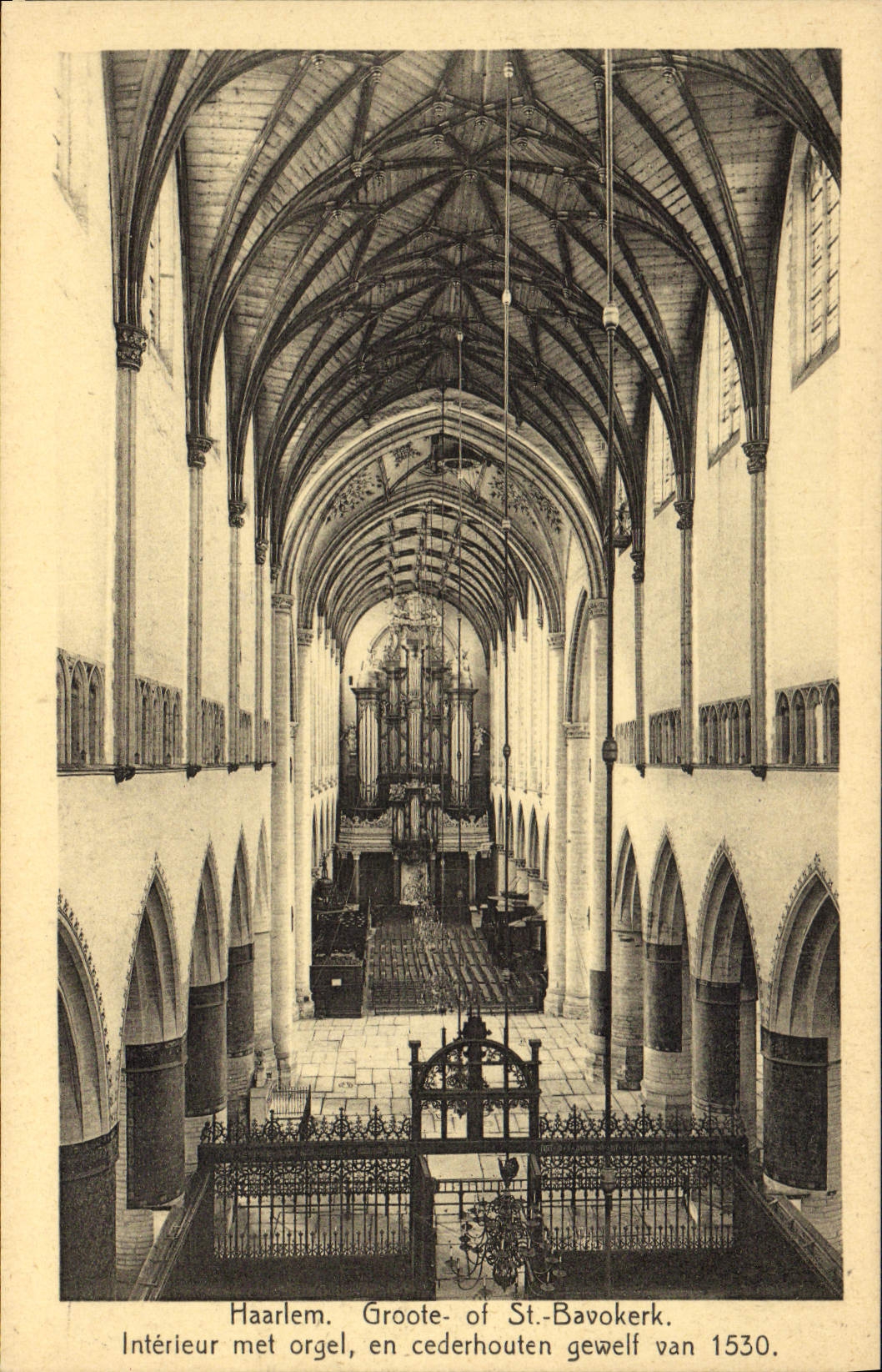 Postal Órgano Haarlem St Bavokerk