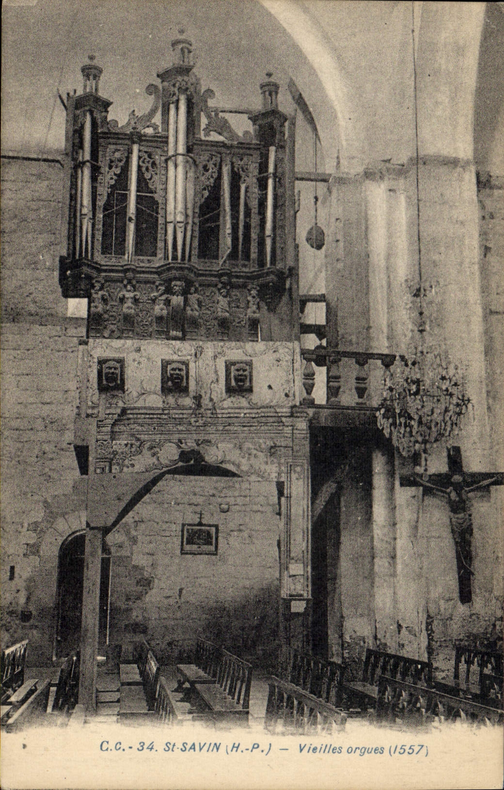 Postal Órgano St Savin los viejos órganos