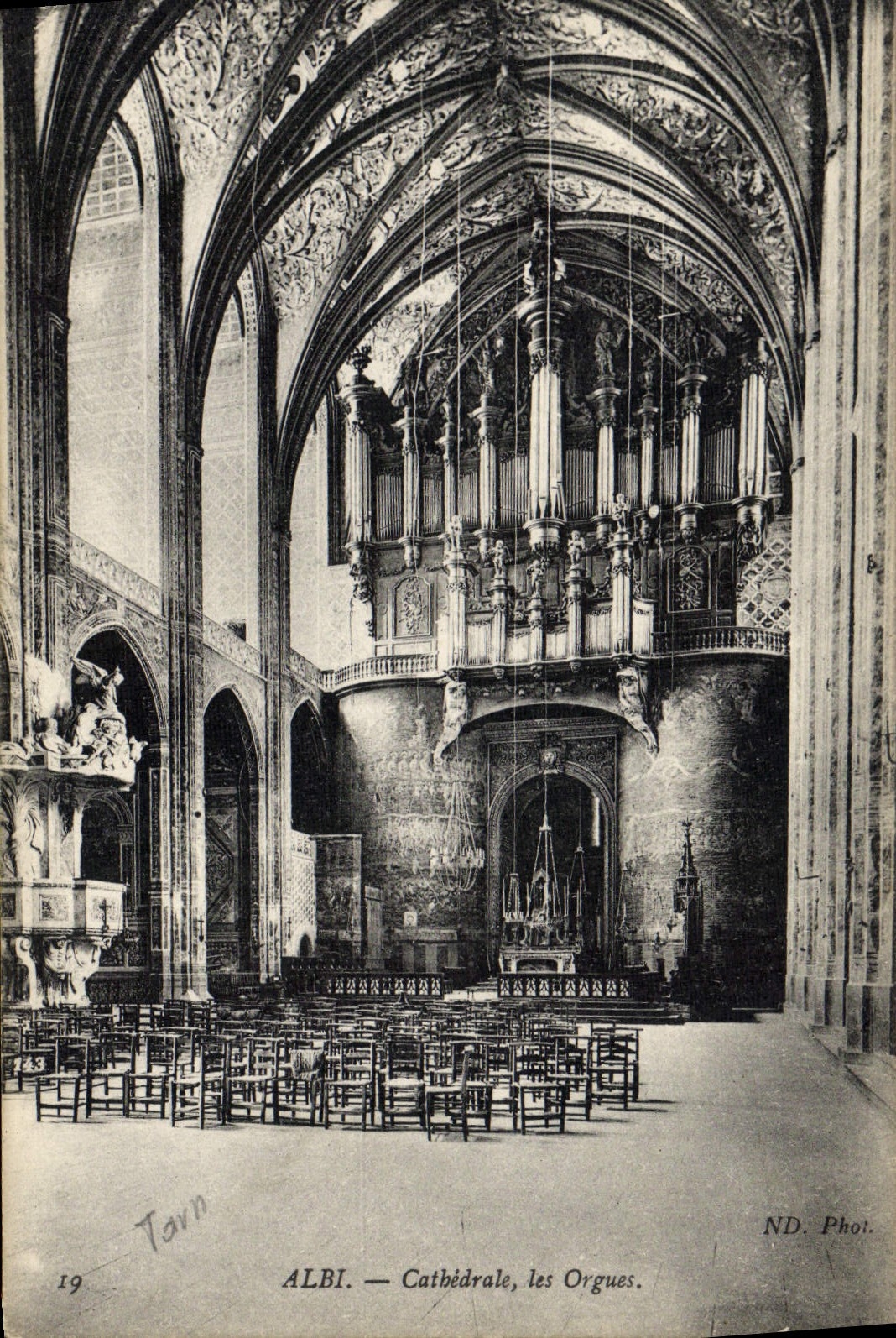 Postal Órgano Albi Catedral los órganos