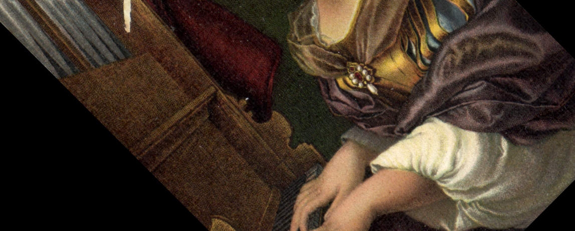 Postal Órgano St Cecilia Raphael Santi