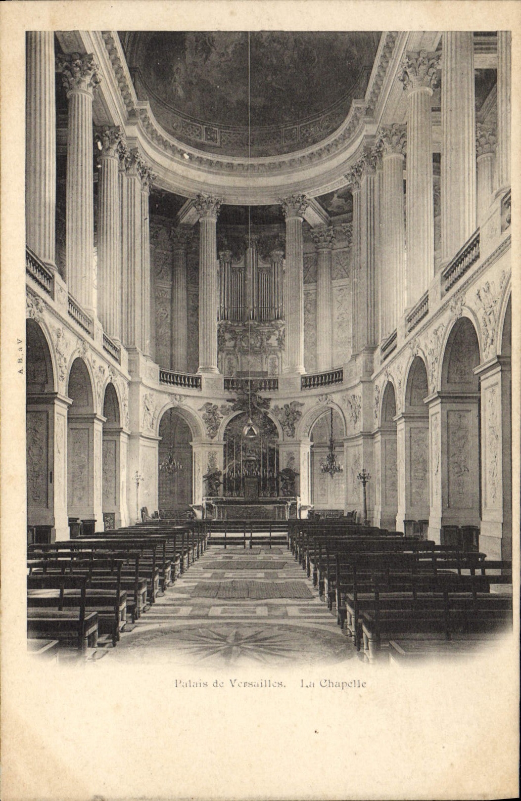 Postal Órgano Palacio de Versalles la capilla