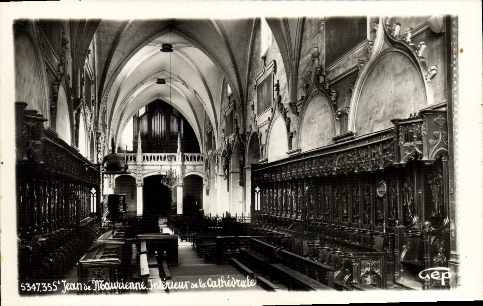 Postal Órgano St Jean de Maurienne Interior de la catedral