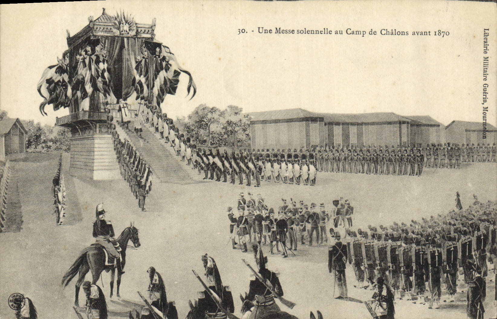 CPA Militaria Guerre de de 1870 Une messe solennelle au Camp de Chalons avant 1870