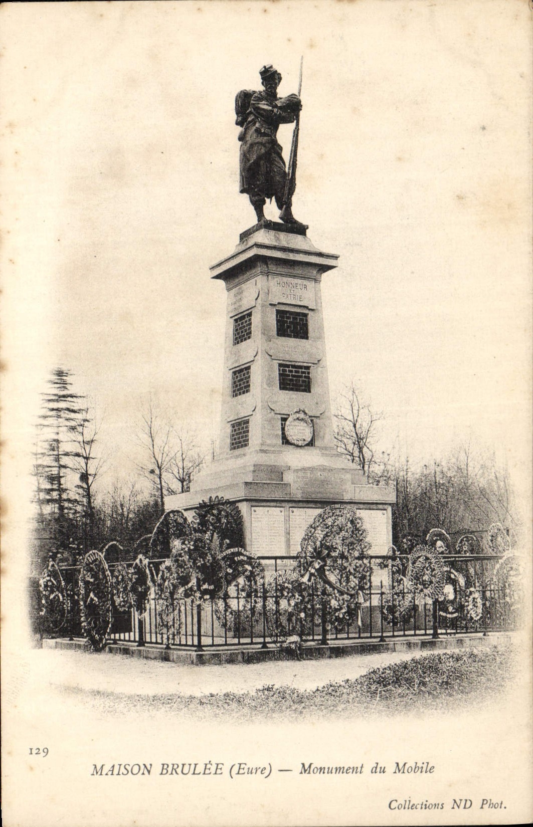 Vintage Postcard Militaria War of 1870 House Brulee Monument of the Mobile