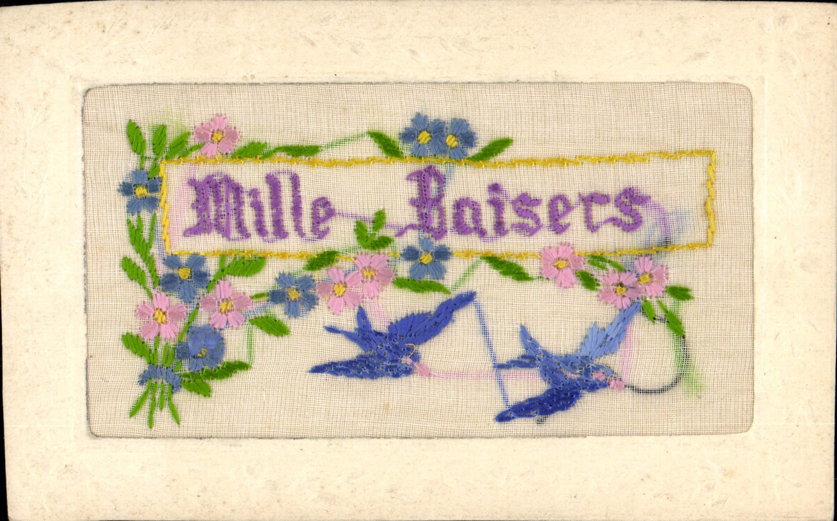 CPA Fantaisie Toilee Oiseaux Hirondelles