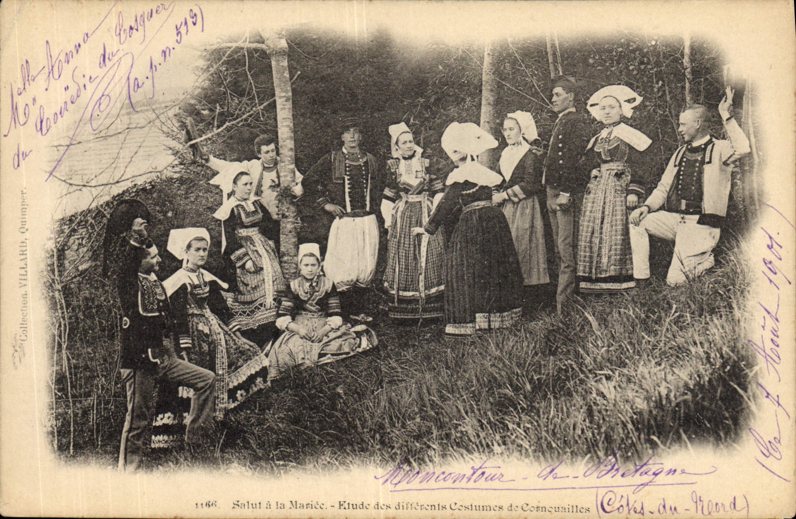CPA Folklore Salut a la mariee Cornouailles Mariage