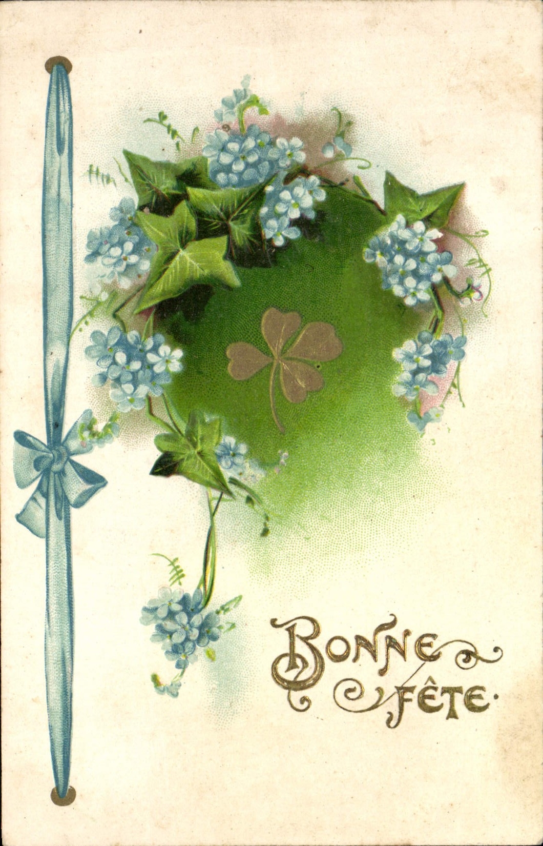 CPA Fantaisie Fleurs Trefles