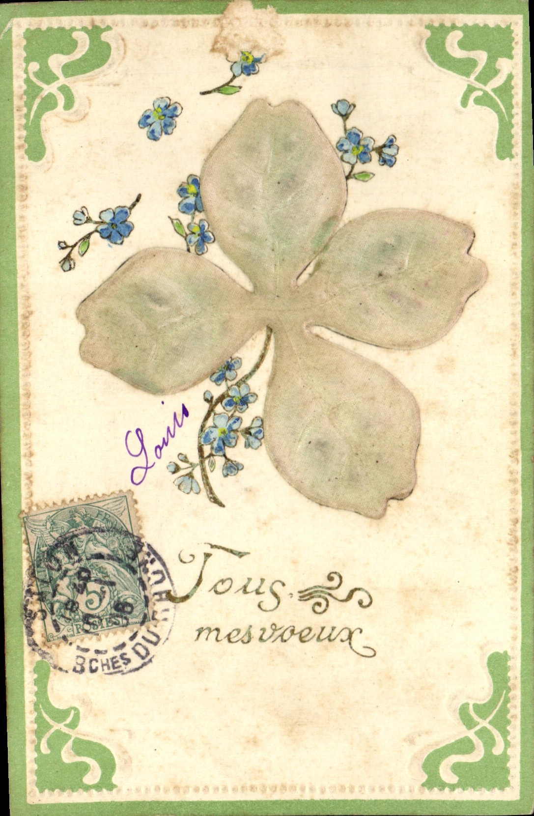 CPA Fantaisie Fleurs Trefle