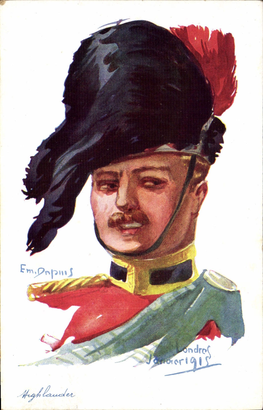 Vintage Postcard Fantasy Illustrator Dupuis Militaria Highlander