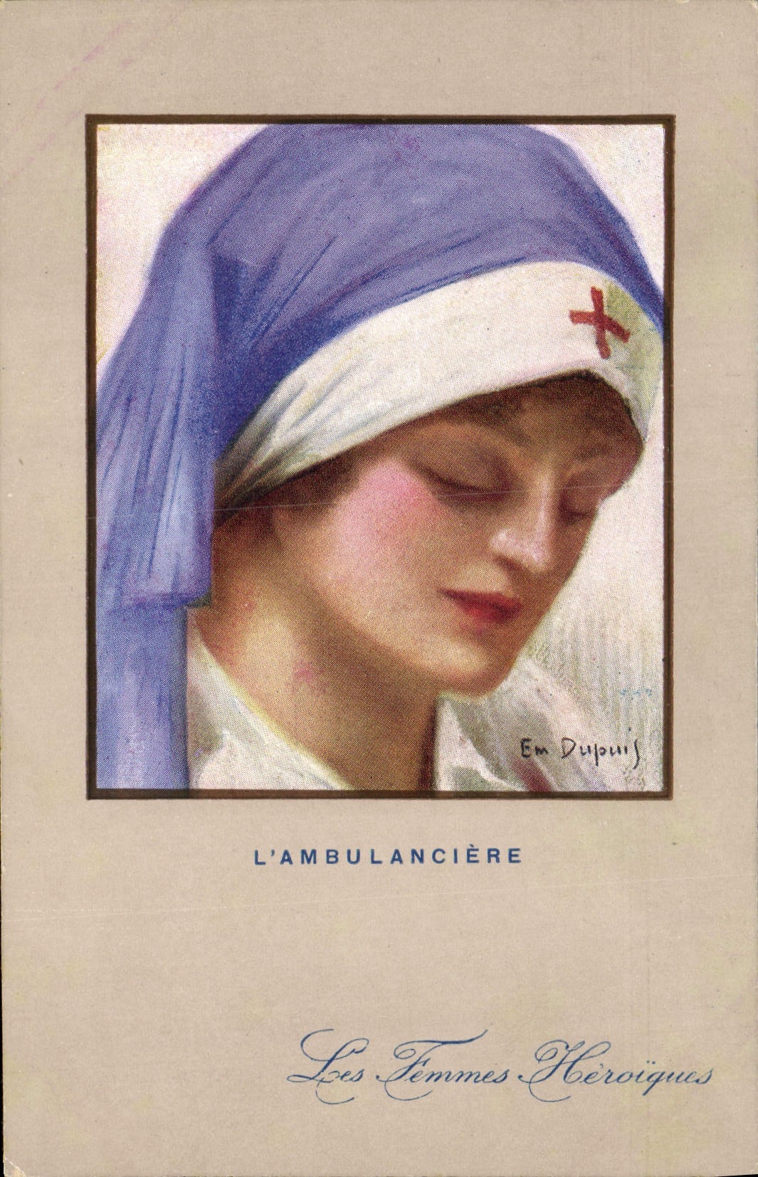 CPA Fantaisie Illustrateur Dupuis L'ambulanciere Infirmiere Croix Rouge