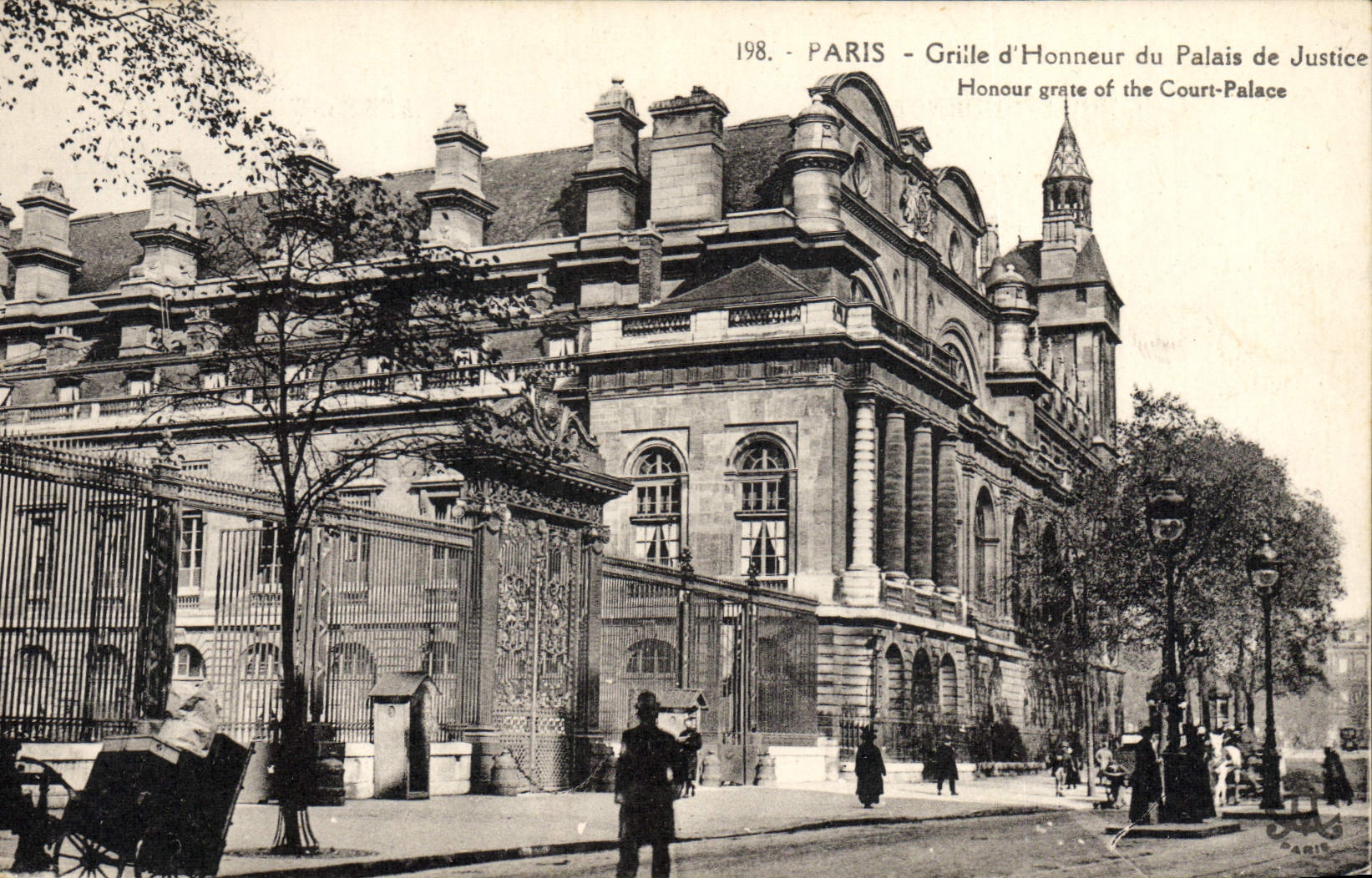 Vintage Postcard Paris Roasts honor of the law courts
