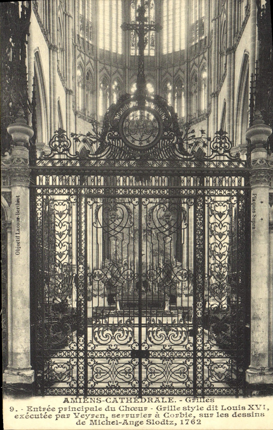 Vintage Postcard Amiens Cathedral Grids Main entrance of the chorus