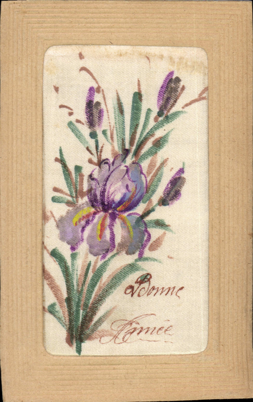 CPA Fantaisie (dessin a la main) Fleurs (sur toile) 