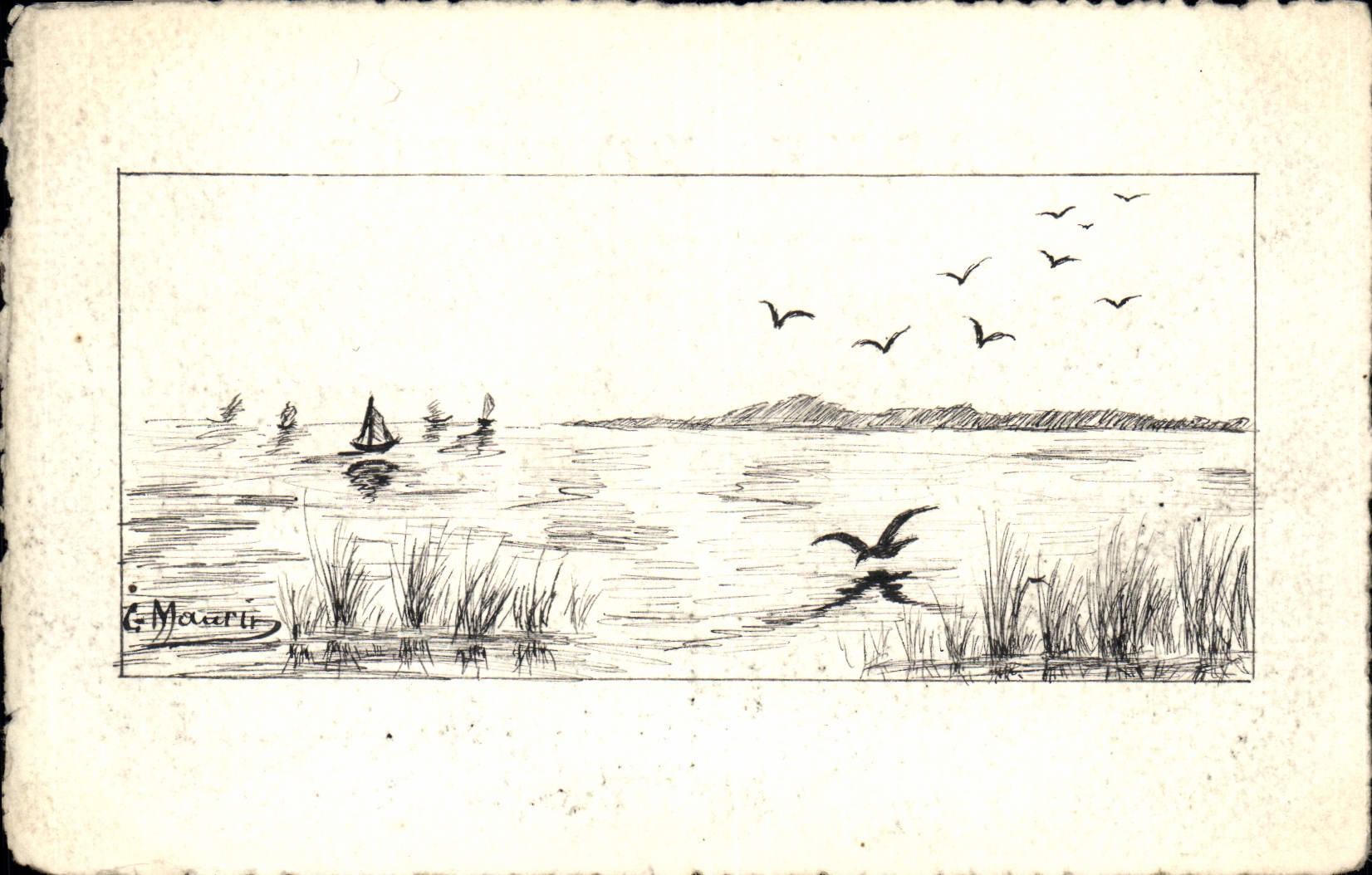 CPA Fantaisie (dessin a la main) Paysage