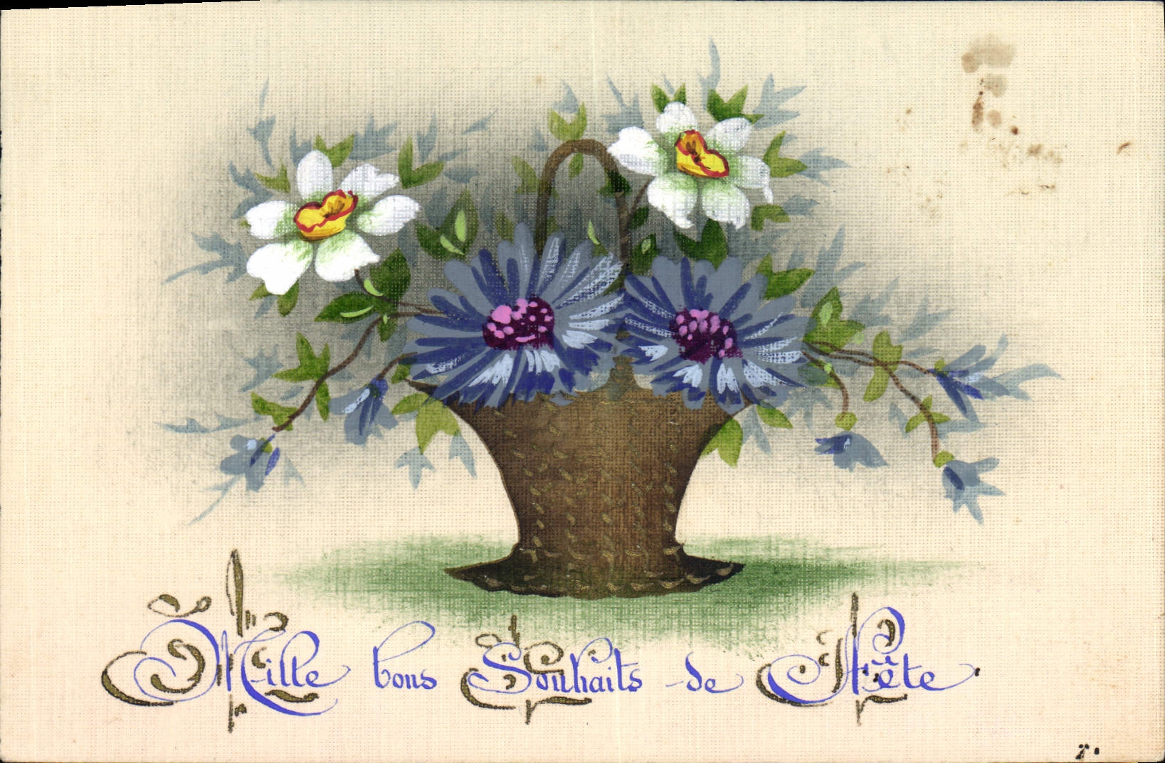 CPA Fantaisie (dessin a la main) Fleurs