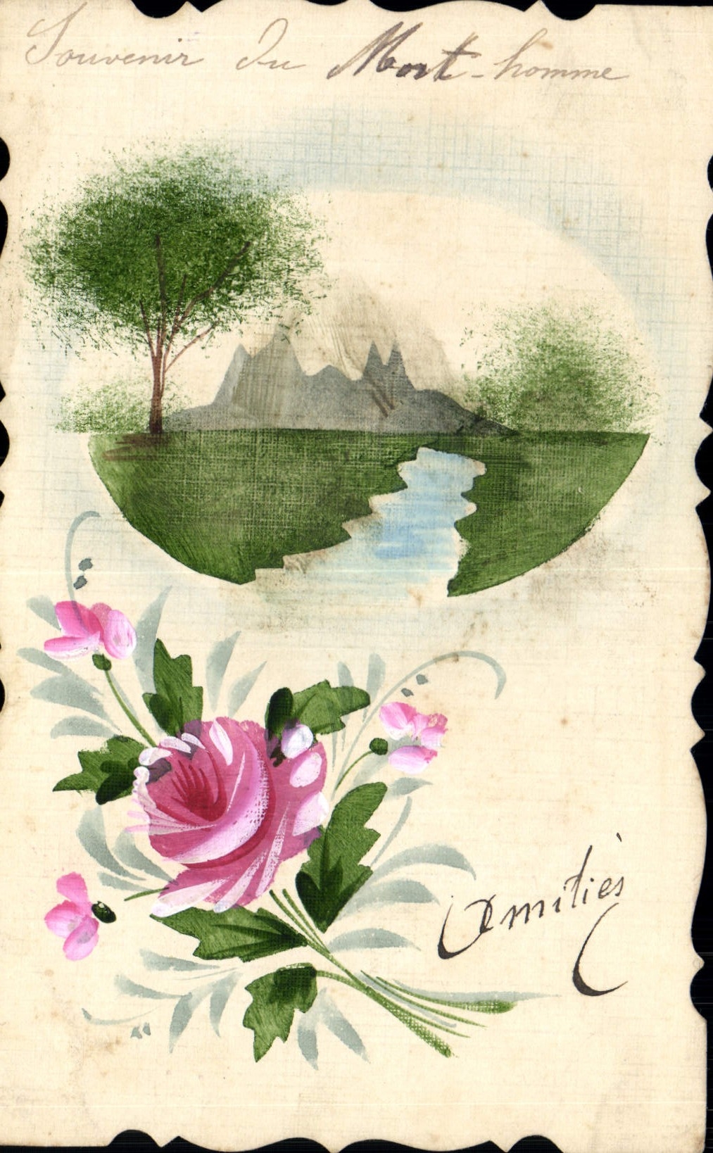 CPA Fantaisie (dessin a la main) Fleurs