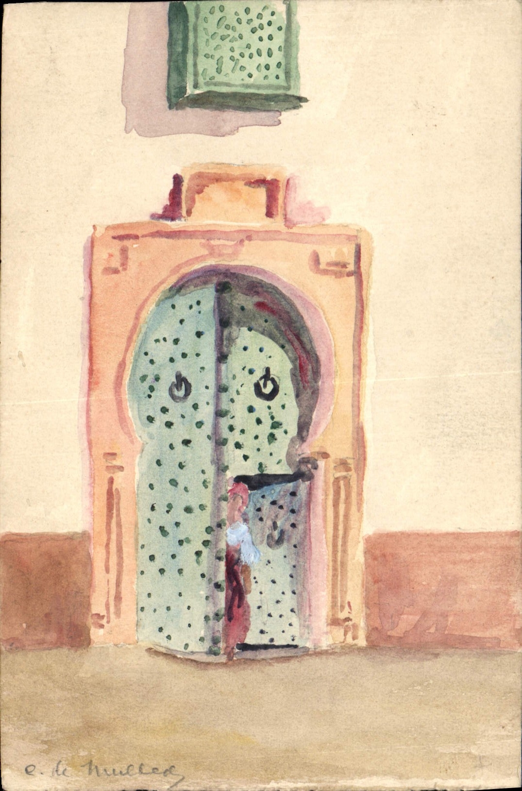 CPA Fantaisie (dessin a la main) Porte Afrique du Nord