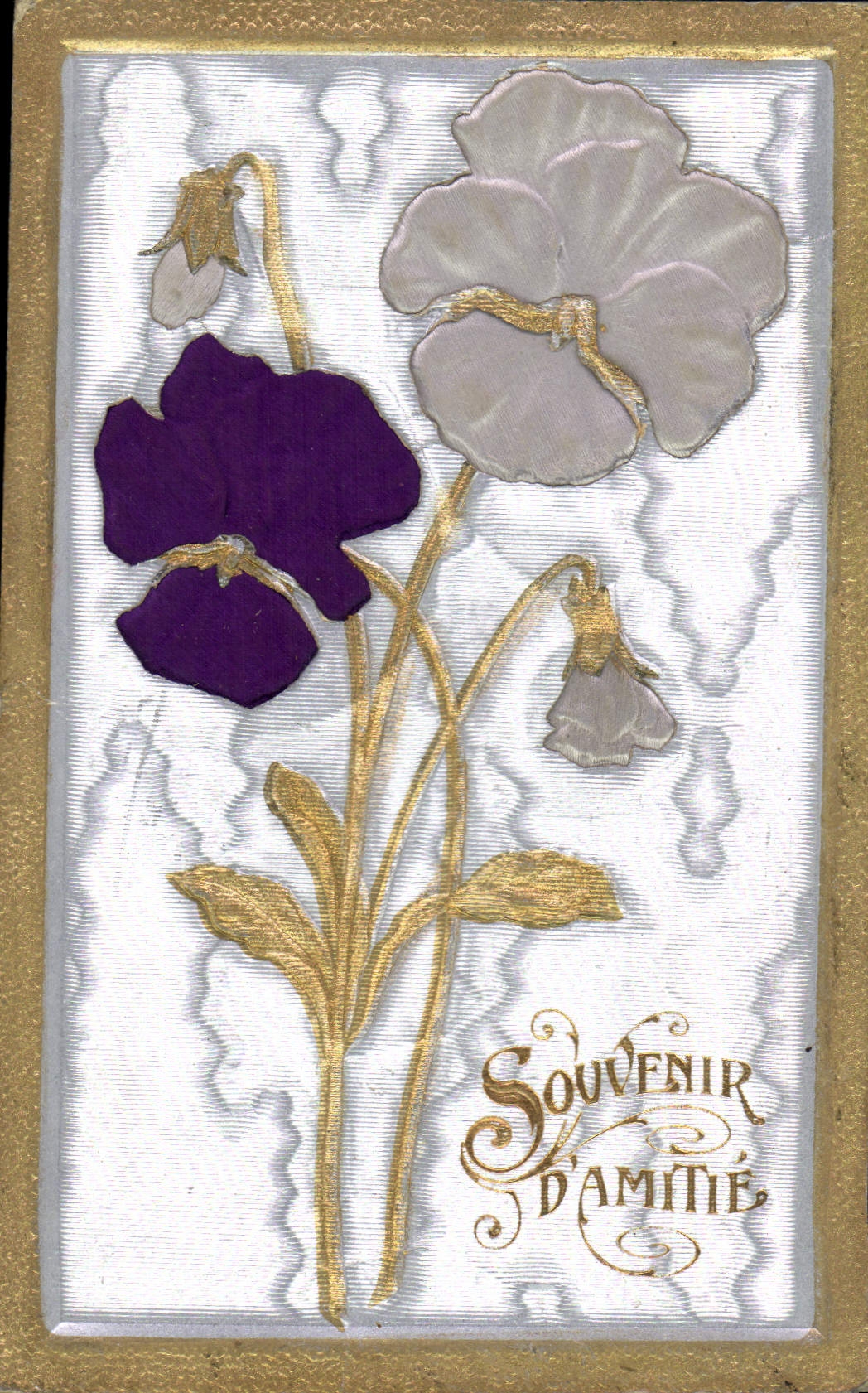CPA Fantaisie Fleurs (carte toilee)