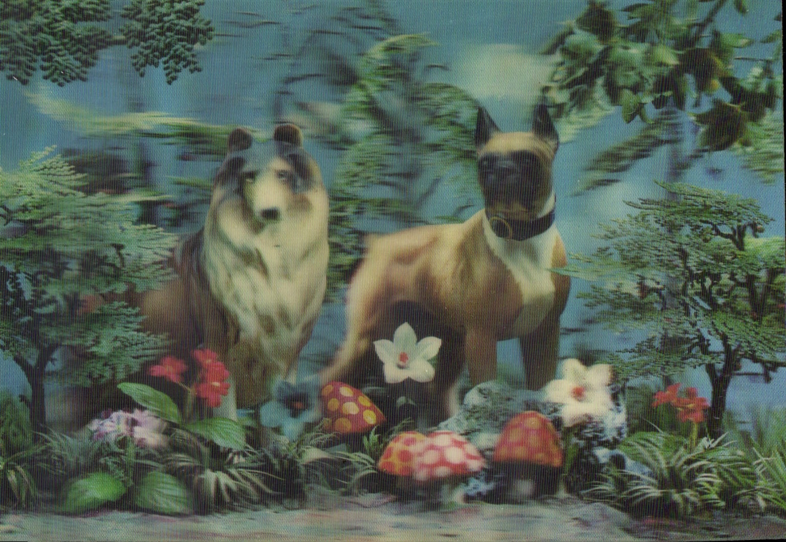 CPM Fantaisie Chiens (décor en relief)