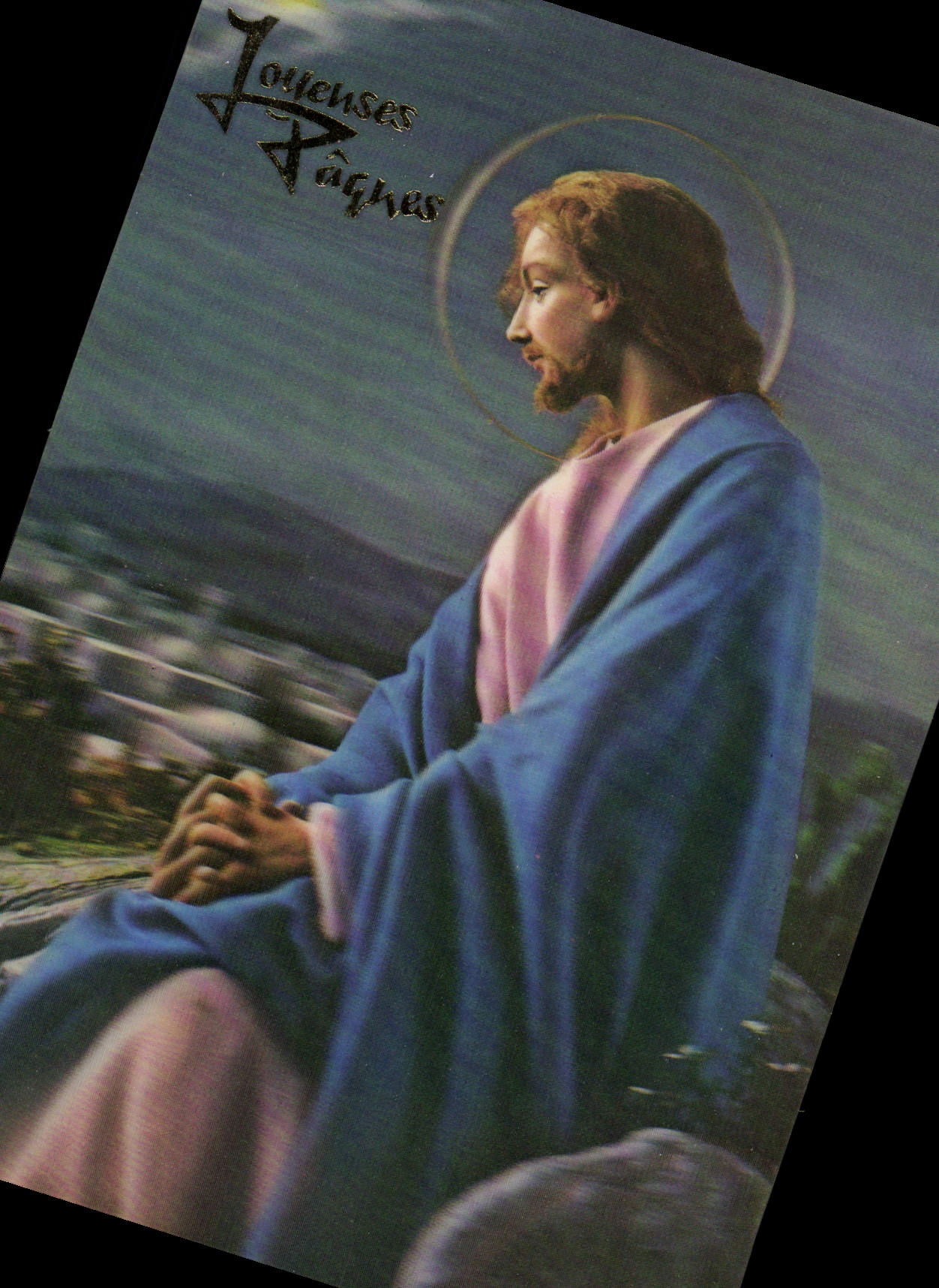 CPM Fantaisie Christ Paques (décor en relief)