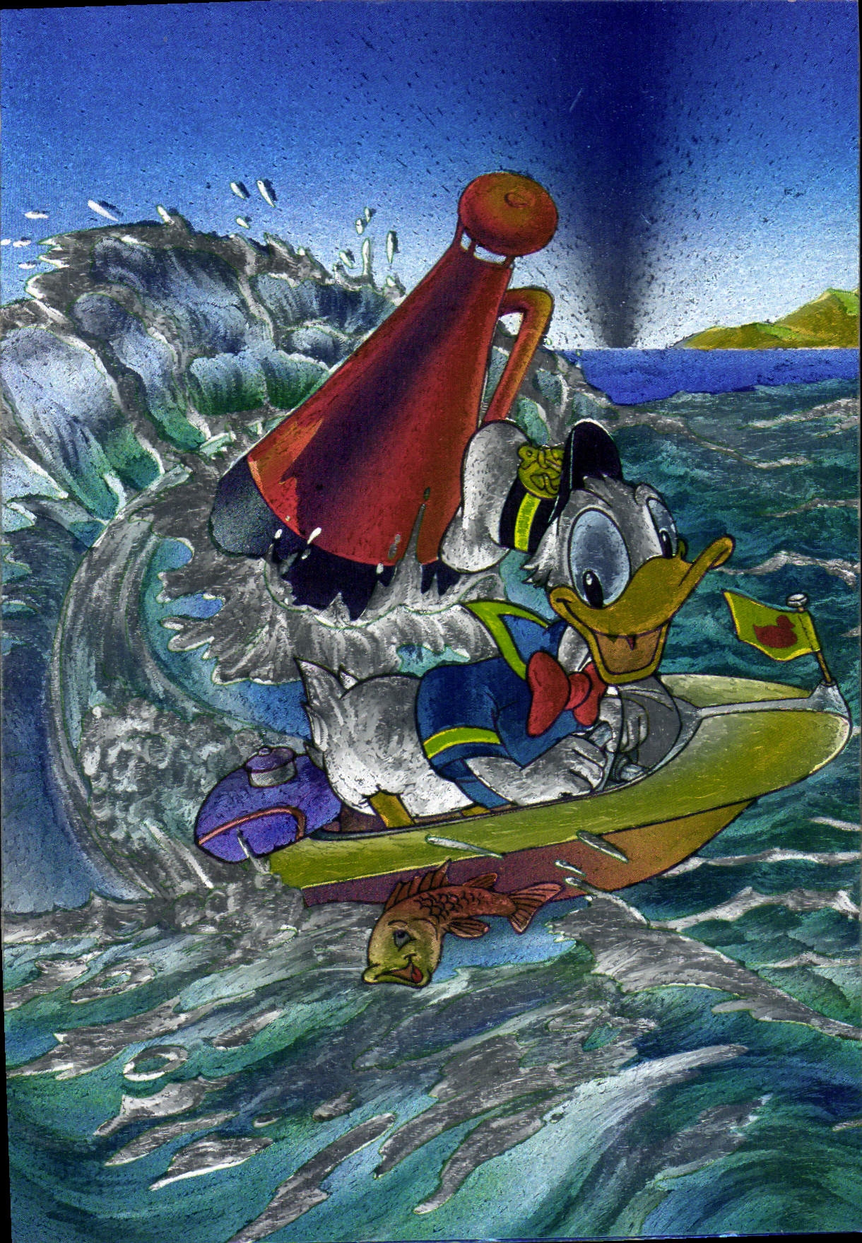 Modern Postcard Fantasy the Magic colors Disney Walt Disney Donald