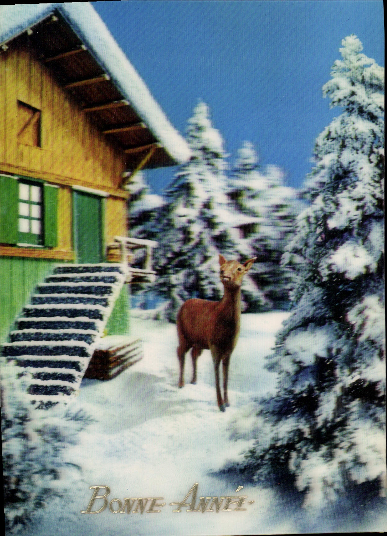 CPM Fantaisie La biche (décor en relief)