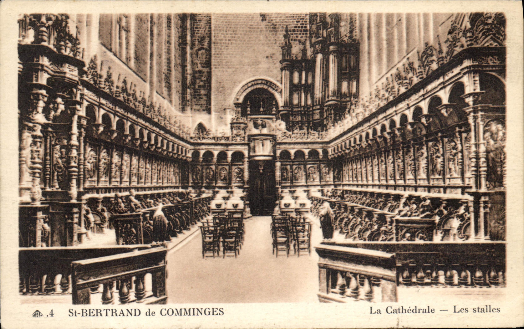 Vintage Postcard Organ St Bertrand de Comminges the cathedral stalls