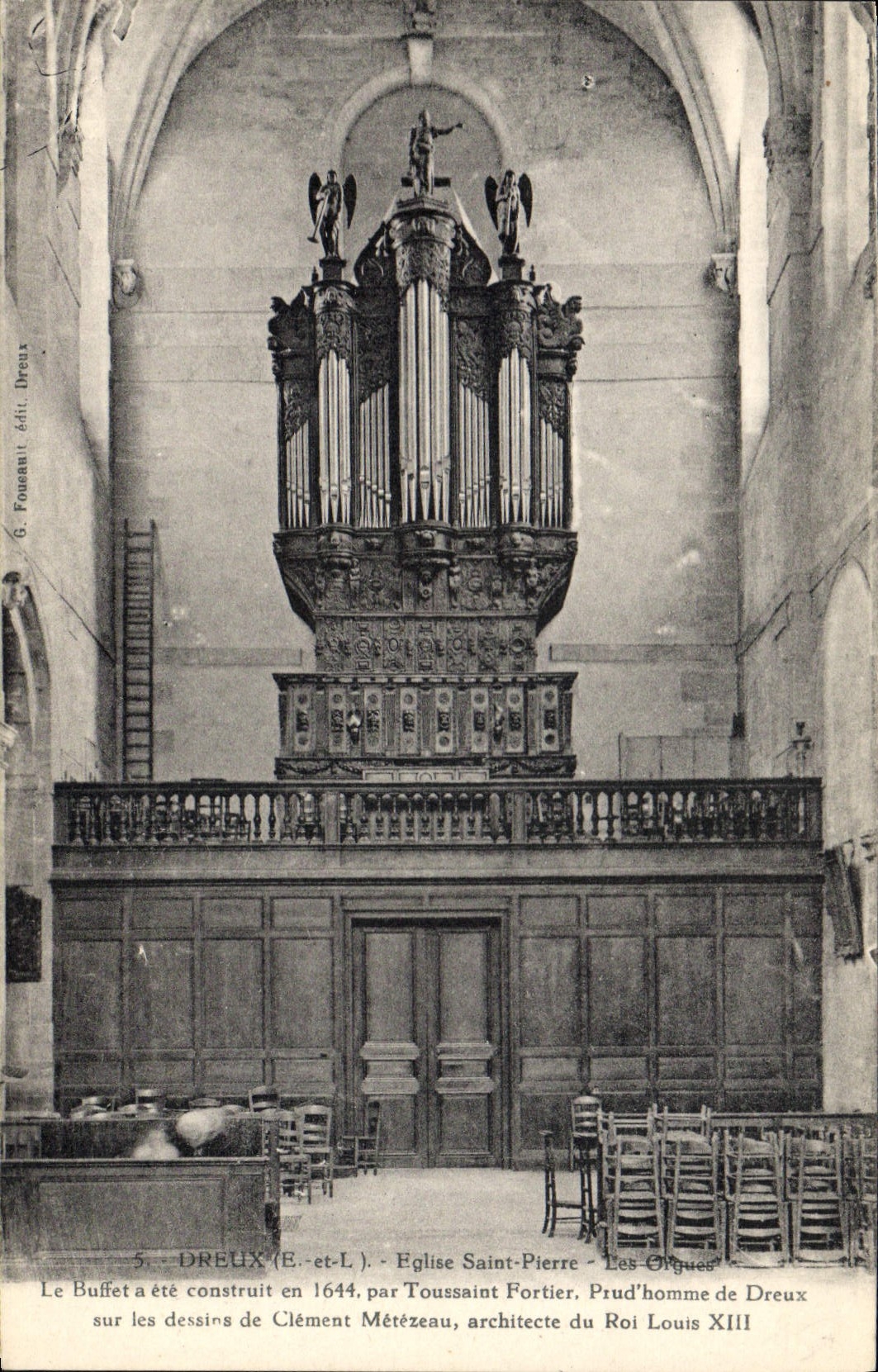CPA Orgue Dreux Eglise Saint Pierre Les orgues Le buffet Toussaint Fortier Prud'homme de Dreux