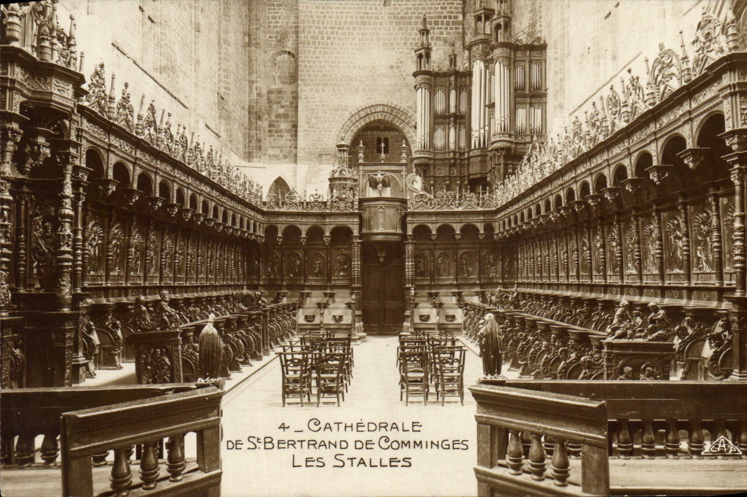 Postal Órgano Catedral de San Beltrán de Comminges las paradas krj'sjmoy