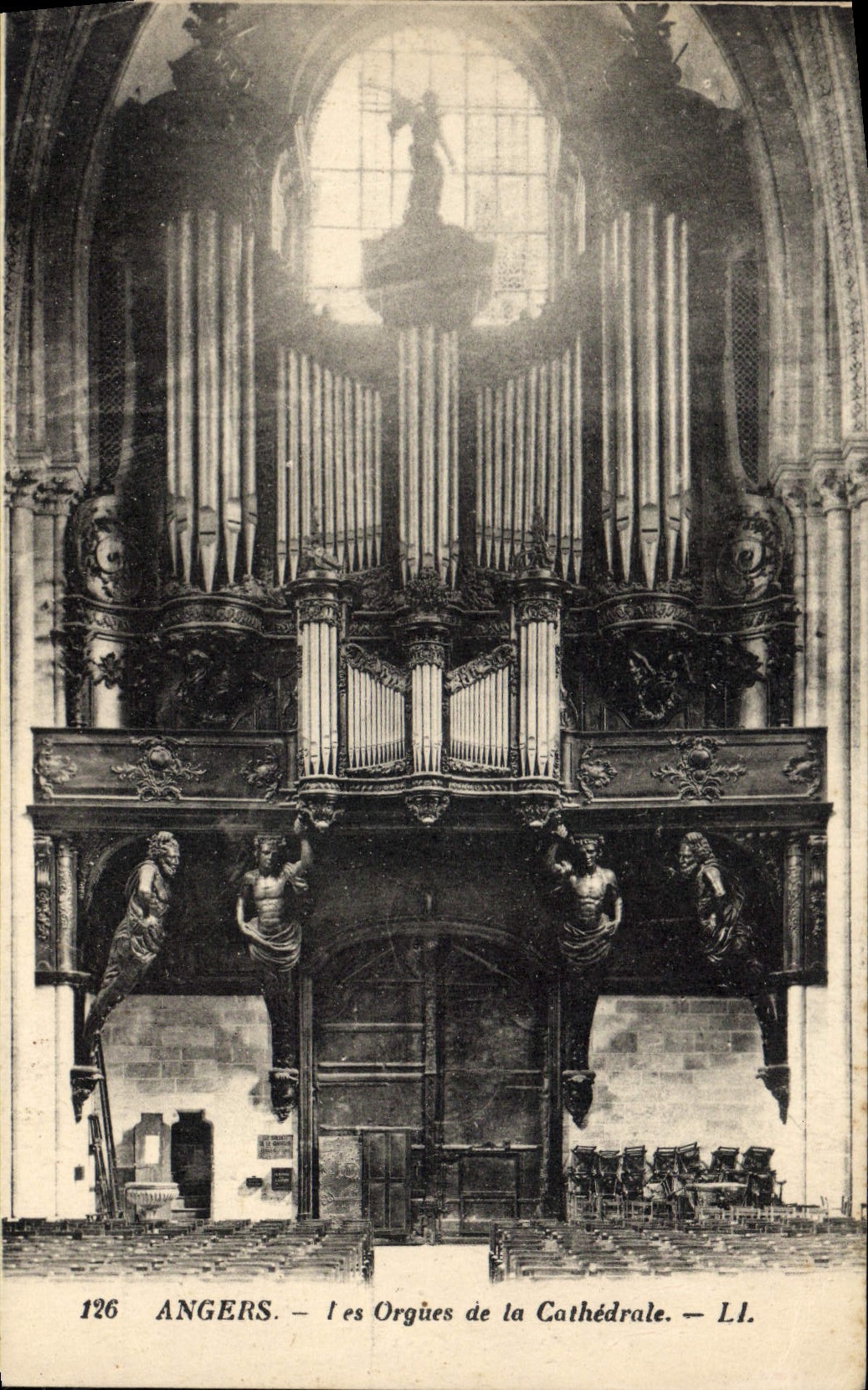 Postal Órgano Angers los órganos de la catedral