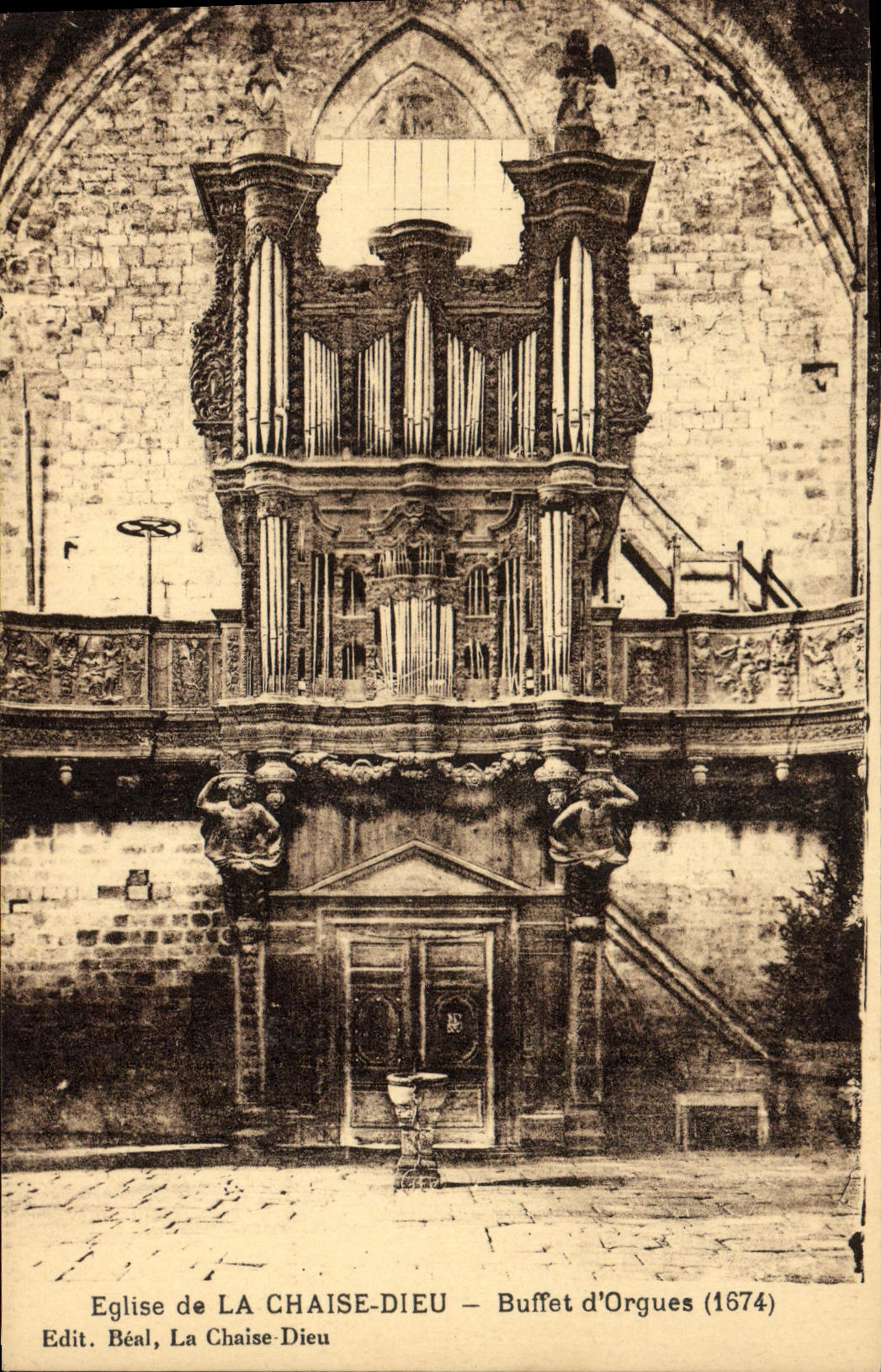 Postal Órgano Iglesia de la Silla Dios Aparador de órganos