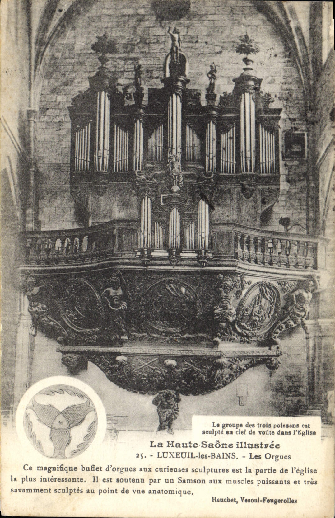 Postal Órgano Luxeuil los Baños los órganos Aparador de órganos