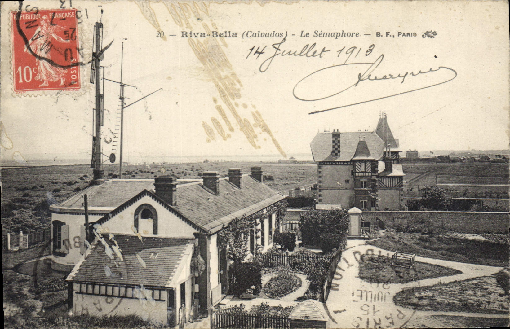 Vintage Postcard Riva Bleated the Semaphore